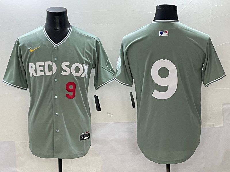 Men 2025 Boston Red Sox #9 No Name Light Green Joint Name Nike MLB Jersey style 5->boston red sox->MLB Jersey
